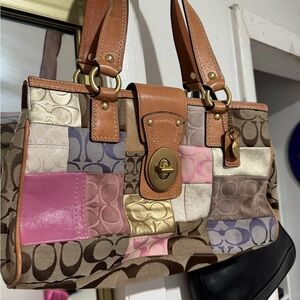 Coach Multicolor Patchwork Shoulder Bag